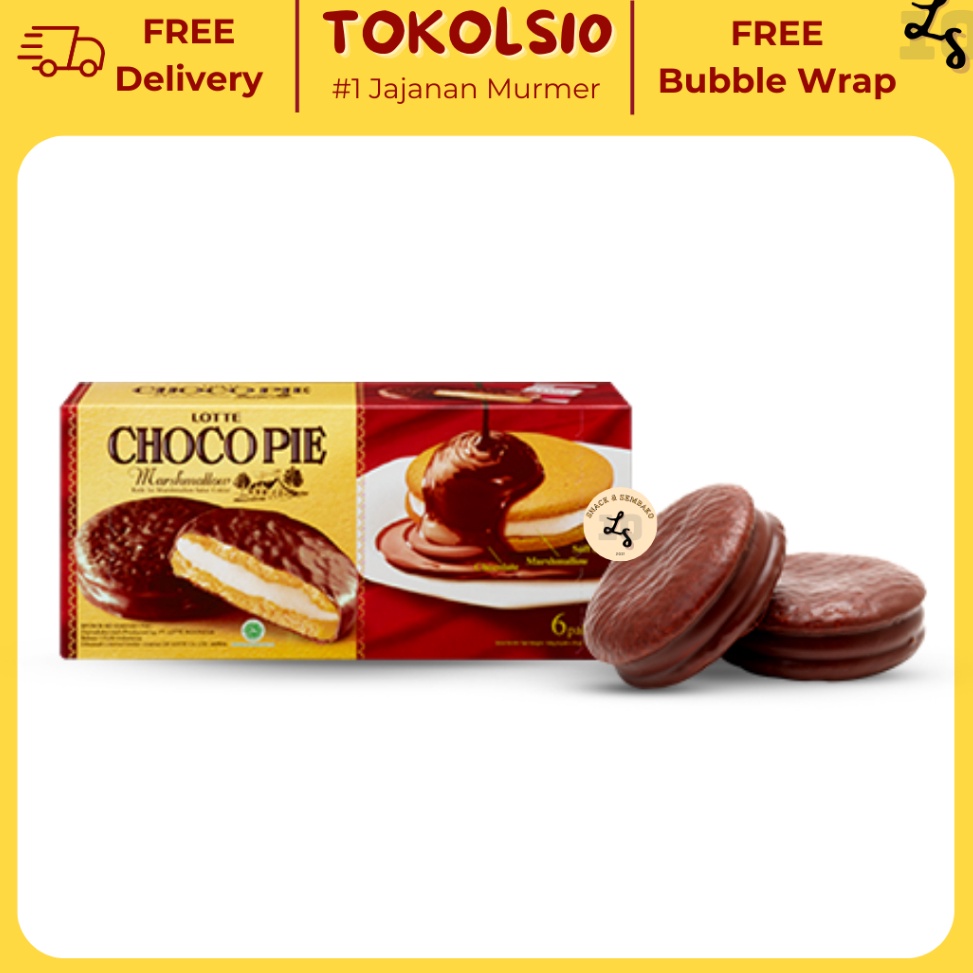 

[✎O44\] Lotte Choco Pie Marshmallow Box 1 Pack Isi 12 pcsx28gr Ready Stock