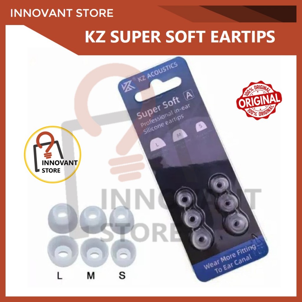 KZ Super Soft Silicone Eartips Silikon Karet Busa IEM Earphone TWS KZ