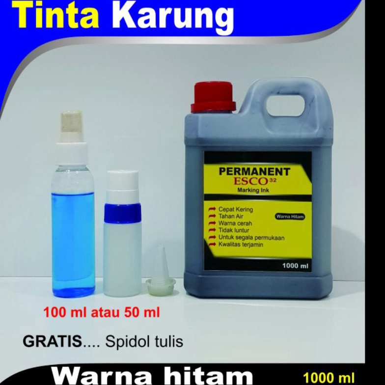 

Stok banyak Tinta karung esco / tinta spidol permanen hitam 1000 ml 97