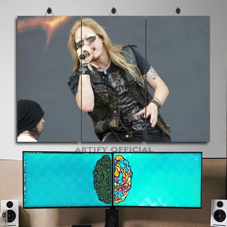 Dekorasi Kamar Pria Personel Band Dragonforce 45X30 Multi Panel | Pajangan Ruangan Gaming Band Drago