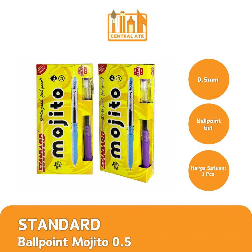 

BOLPEN / BALLPOINT / PULPEN STANDARD MOJITO 0.5 MM ( 1 PCS)