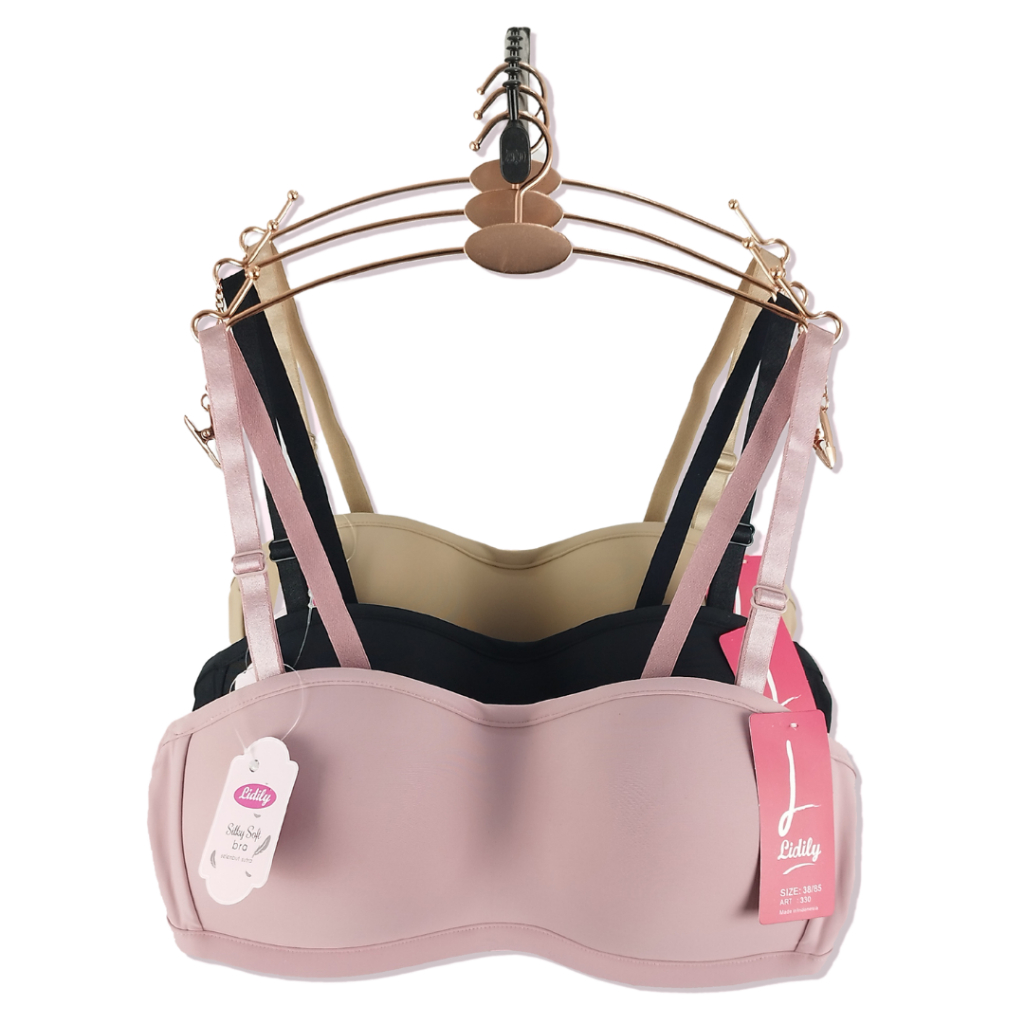 Lidily - Bh Rajut Tanpa Kawat Berbahan Rajut Elastis Dan Lembut Cup 3/4 Kait 3 BH DD J0310