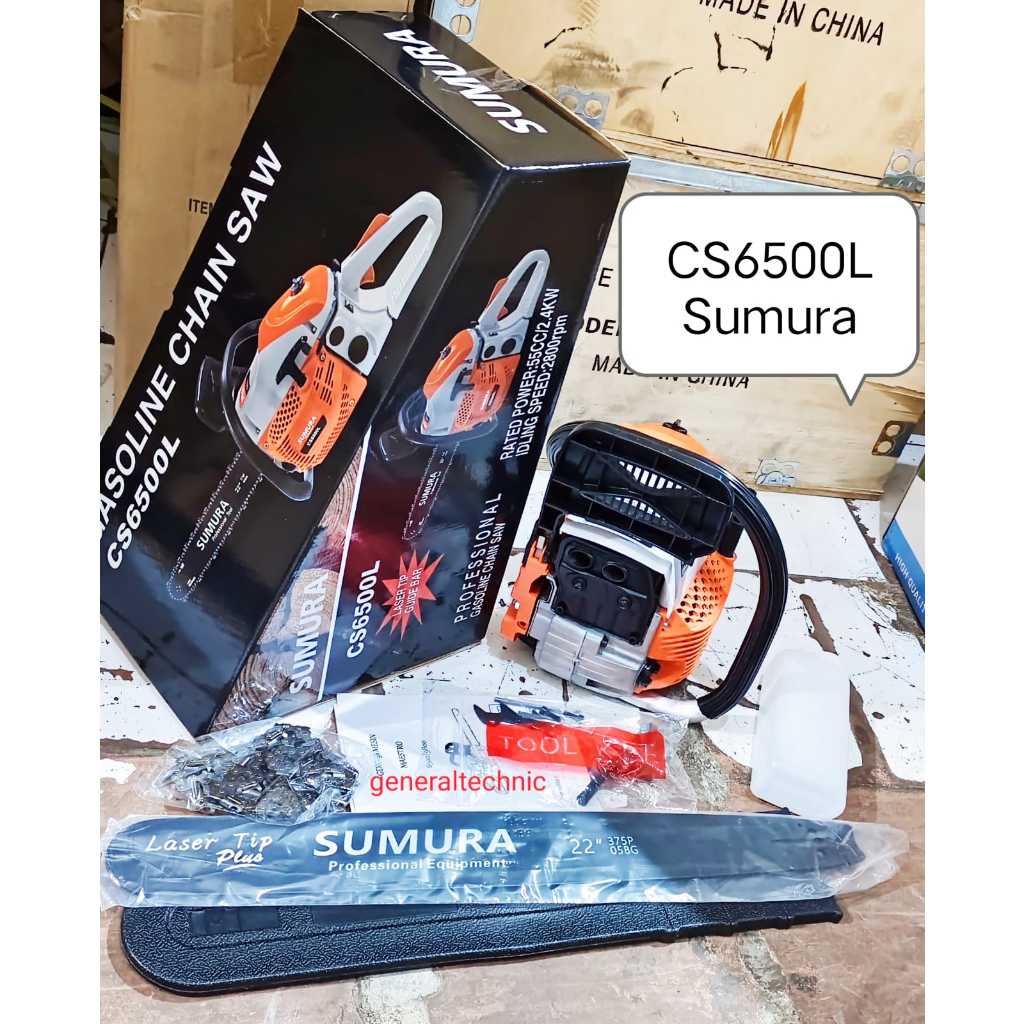 Chainsaw Sumura 6500L 22" Bar Laser CS6500S Sumura Chainsaw Laser Bar 22"
