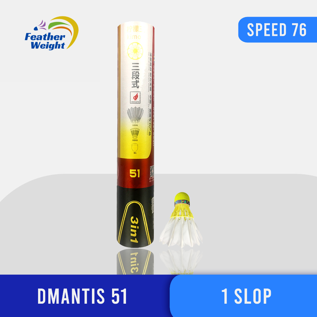 Shuttlecock 3in1 Dmantis D51 Import SPEED 76 kok bulu tangkis badminton