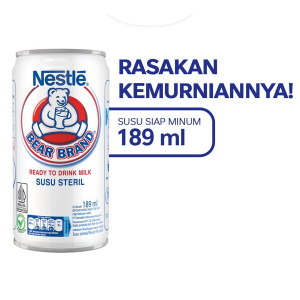 

BEAR BRAND Susu Kaleng Susu Beruang Susu Steril 189ml