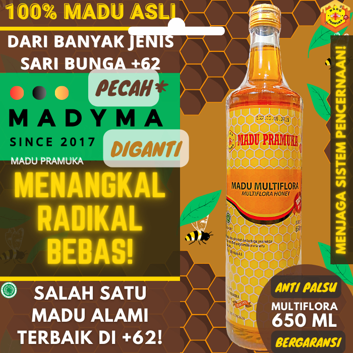 

Madu Pramuka Multiflora Honey 650 ml 650ml Alami Pure Natural Raw Honey Nusantara Kepulauan Indonesia