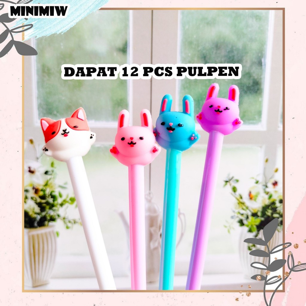 

SELSUIN (12 PCS) PULPEN ANJING KUCING KELINCI PGK-1076 PEN ZOO ANIMAL DOG CAT RABBIT TINTA GEL BOLPOIN SOUVENIR ANAK SUVENIR KADO PORTABLE MURAH TERMURAH COD