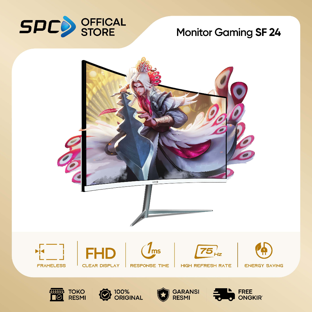 Monitor SPC Gaming SF 24 inch curve frameless full hd