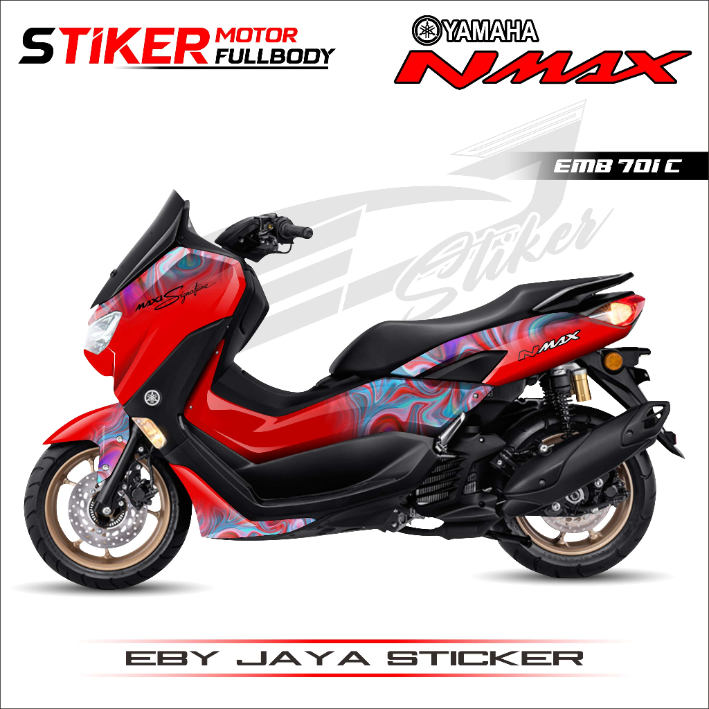 STIKER MOTOR NMAX VARIASI DECAL CUSTOM FULL BODY-STIKER CUSTOM MOTOR NMAX DOFF GLOSSY-EMB701