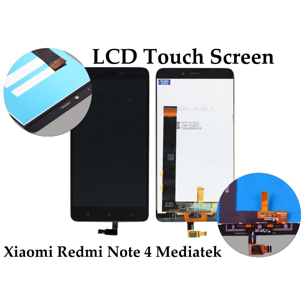 Xiaomi Redmi Note 4 Mediatek LCD Touch Screen  Layar Sentuh Hp Fullset