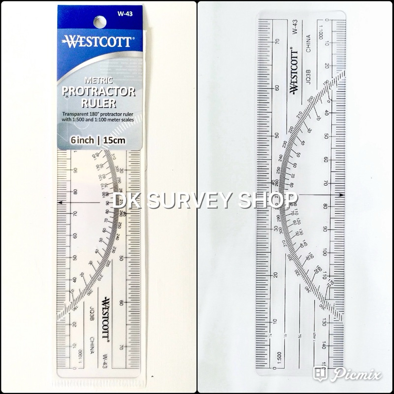 

Penggaris Protactor W 43 Metric Ruler Westcott Metric Protractor W43 / Westcott 6 inch (15 cm) Metric Protractor Ruler W-43