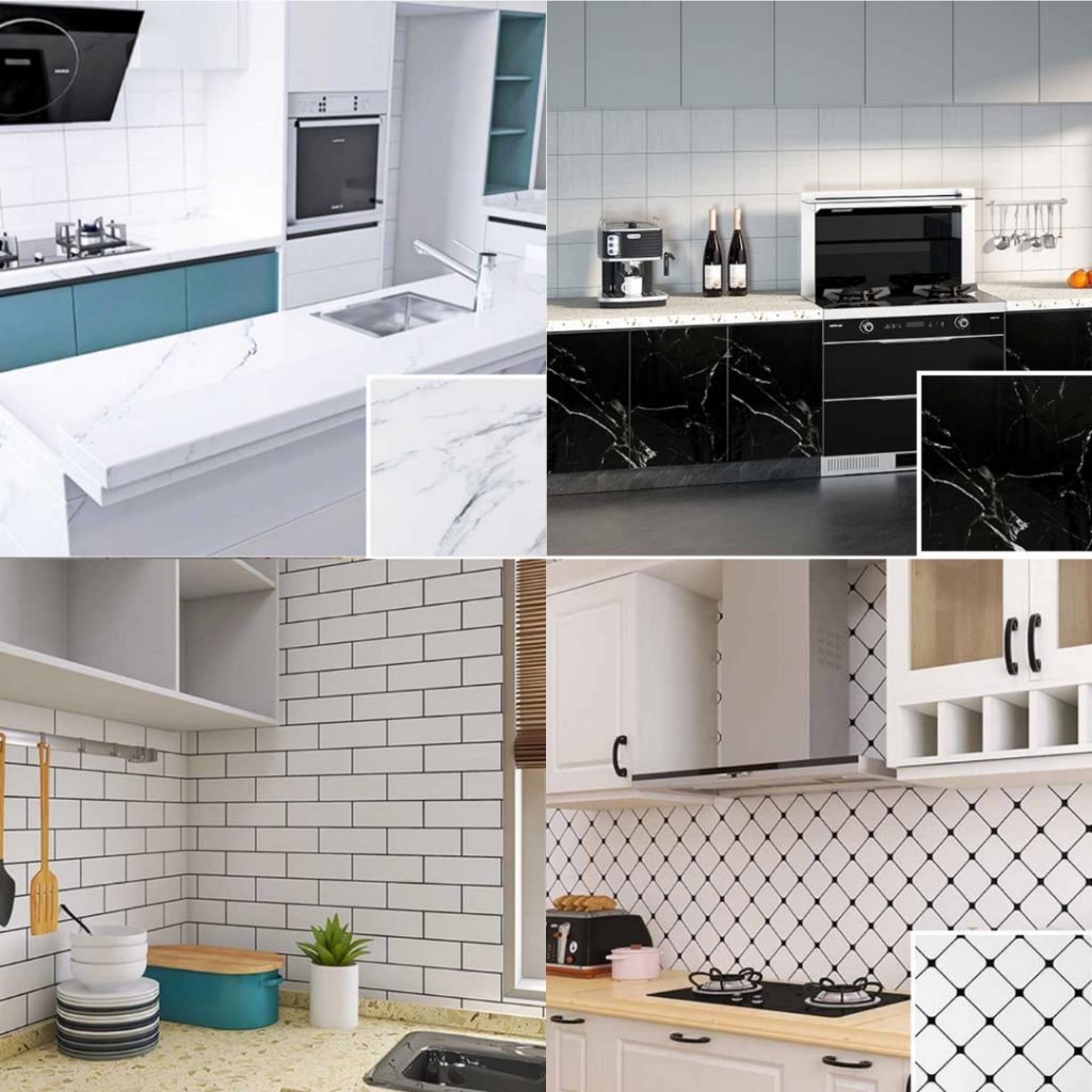 STIKER DAPUR ANTI MINYAK ANTI API WALLPAPER DINDING DAPUR ALUMUNIUM FOIL
