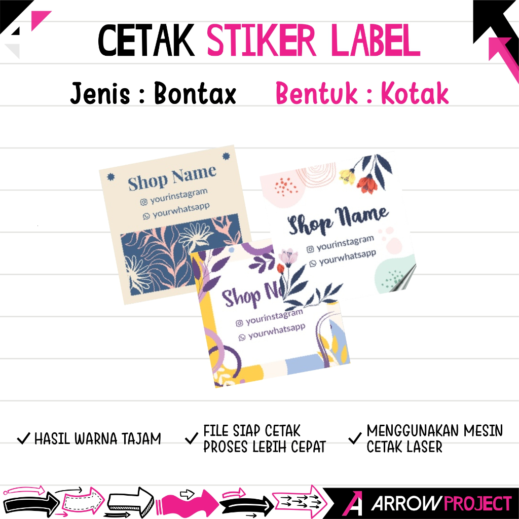 

CETAK STIKER LABEL BONTAX BENTUK KOTAK
