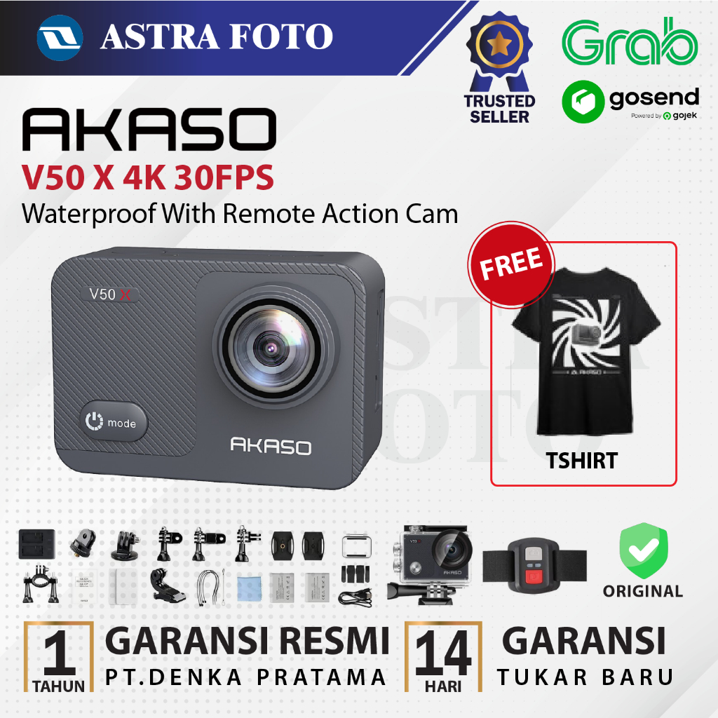 Akaso V50X V50 X 4K 30fps Full HD EIS Action Cam Garansi Resmi - Kamera Action