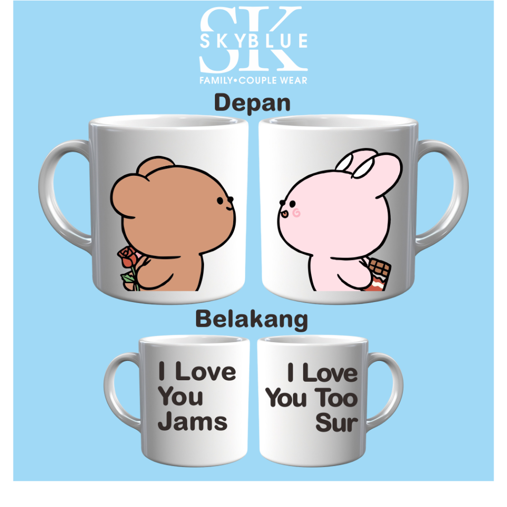 GELAS COUPLE / MUG COUPLE / GELAS ATAU MUG CUSTOM / GELAS COUPLE CUSTOM / GELAS CETAK / MUG SOUVENIR