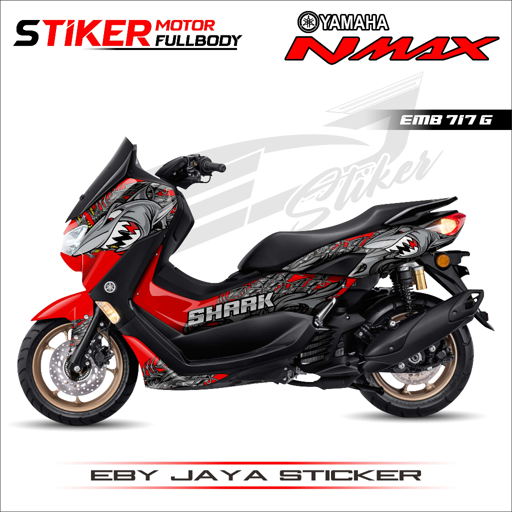 STIKER MOTOR FULL BODY ALL NMAX LANGSUNG CETAK-STIKER DECAL NMAX FULL BLOK BODY CUSTOM-EMB717