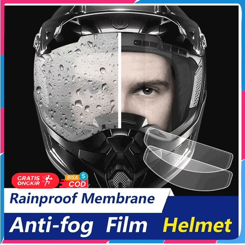 Stiker Anti Fog Kaca Helm Motor | stiker tahan kabut dan Embun Tempelan Lapisan Nano Anti Air Hujan 