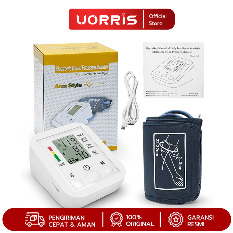 ✨COD✨ Tensimeter Digital Alat tensi darah digital Otomatis Blood Pressure Monitor Digital Sphygmomanometer-Editi Suara