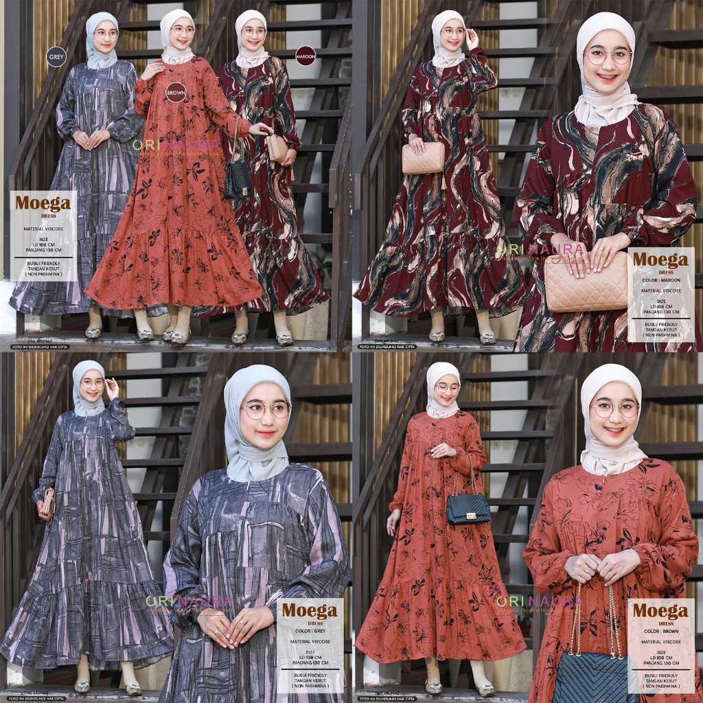 Gamis Motif Viscose II Moega Dress By Ori Naura