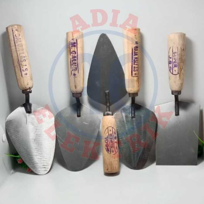 Sendok Semen Galur Baja kotak Lancip Oval / Sendok Tembok / Sendok Tukang Bangunan terlariss