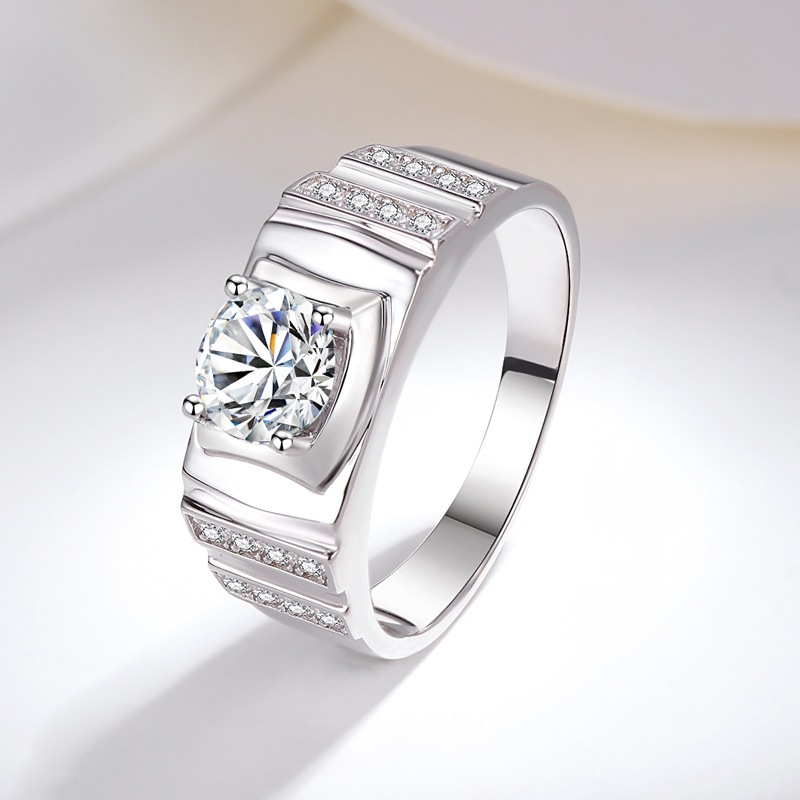 1ct moissanite men ring moissanite Cincin