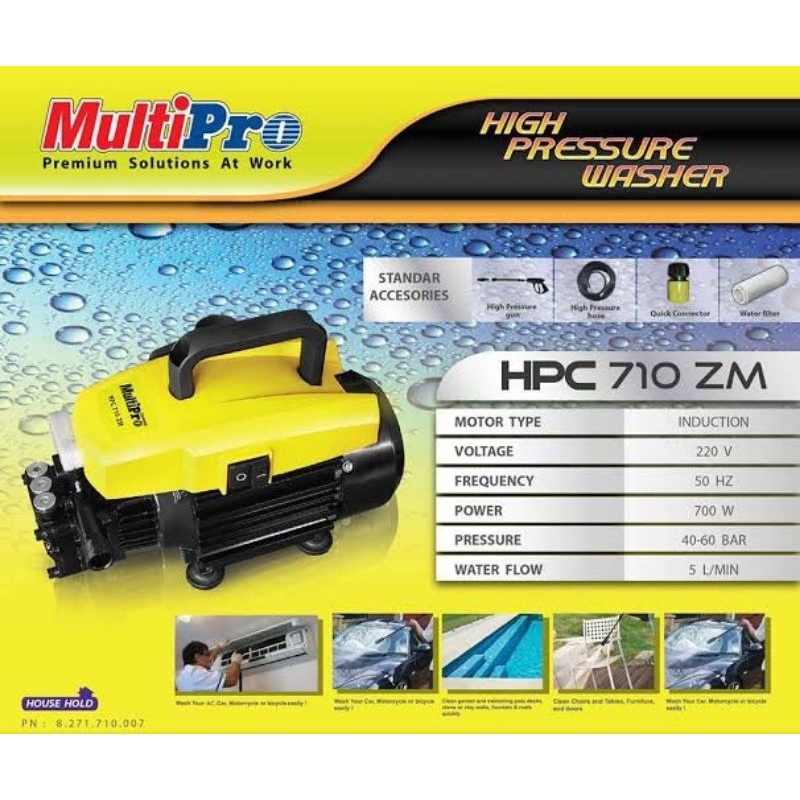 Mesin steam cuci mobil Motor jet cleaner HPC 710 Multipro