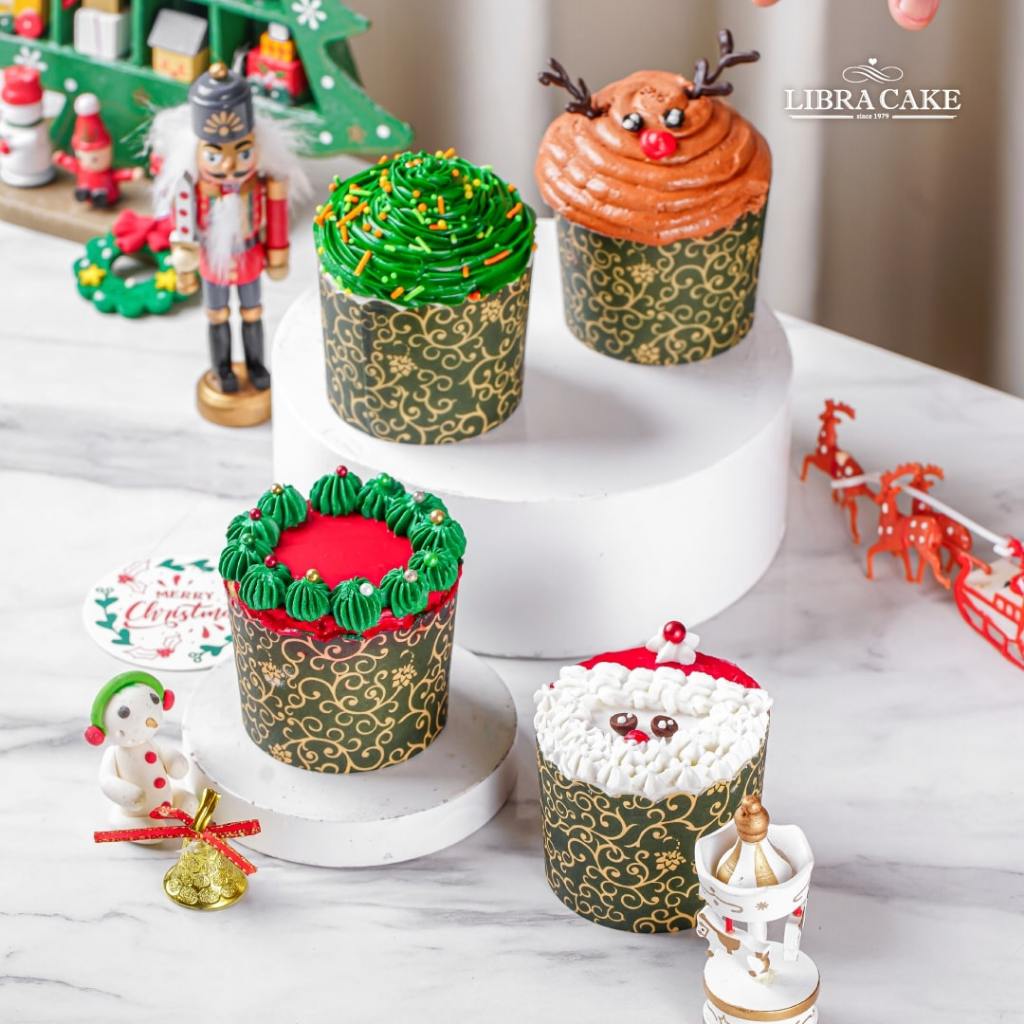 

Christmas cupcake cream | kado natal | hampers natal | parcel natal |1 gift box | isi 4 pcs | Xmas