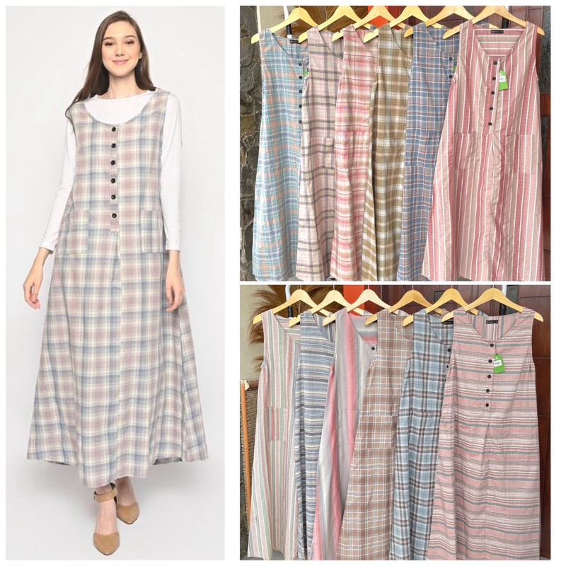 ✨Original✨ Overall Nevada Overall Details Overall Dress Tree Cotton Overall Wanita Gamis Jumpsuit Mu