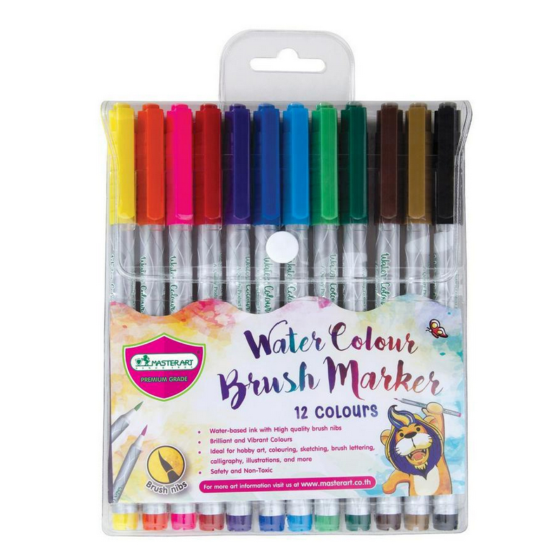 

[Master Art] Spidol Brush Marker Premium Grade 12 Colours