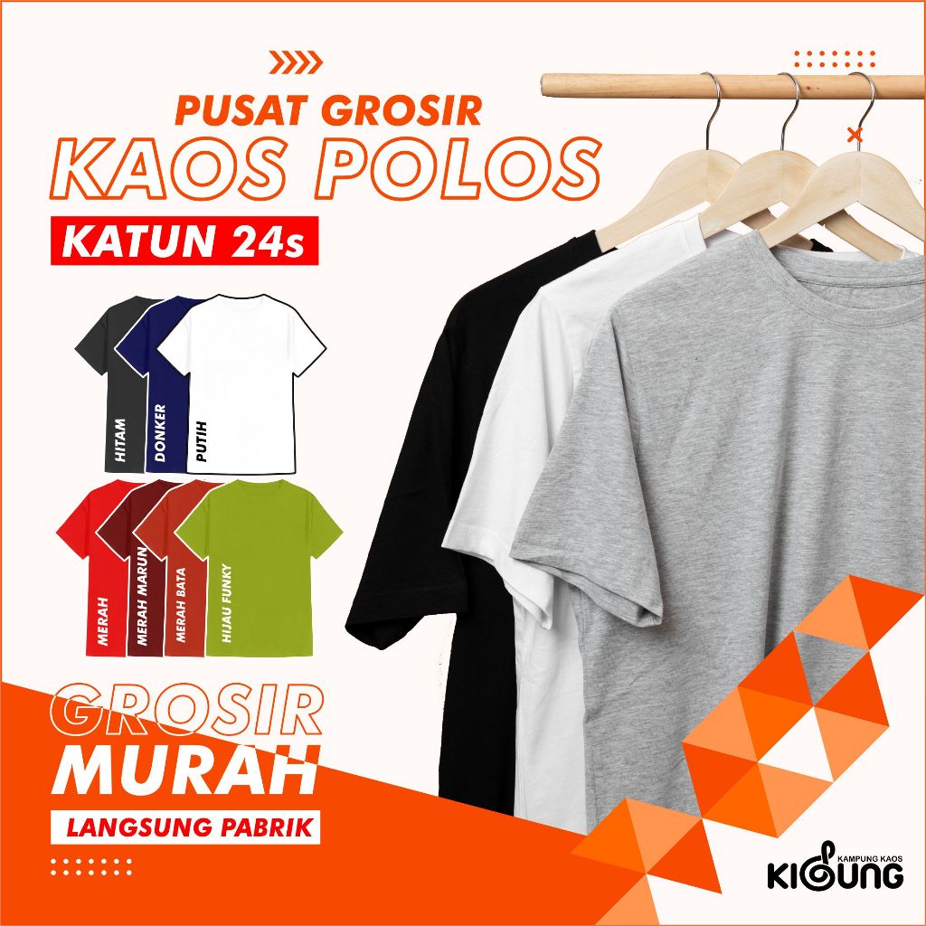 Kaos Polos katun 24s GROSIR MURAH