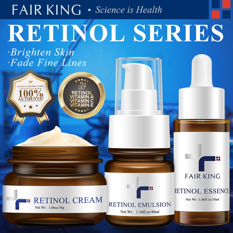 FAIR KING [BPOM] 3PCS Anti Aging Set Retinol Cream+Facial Serum+Lotion Anti-Aging Collagen Firming A