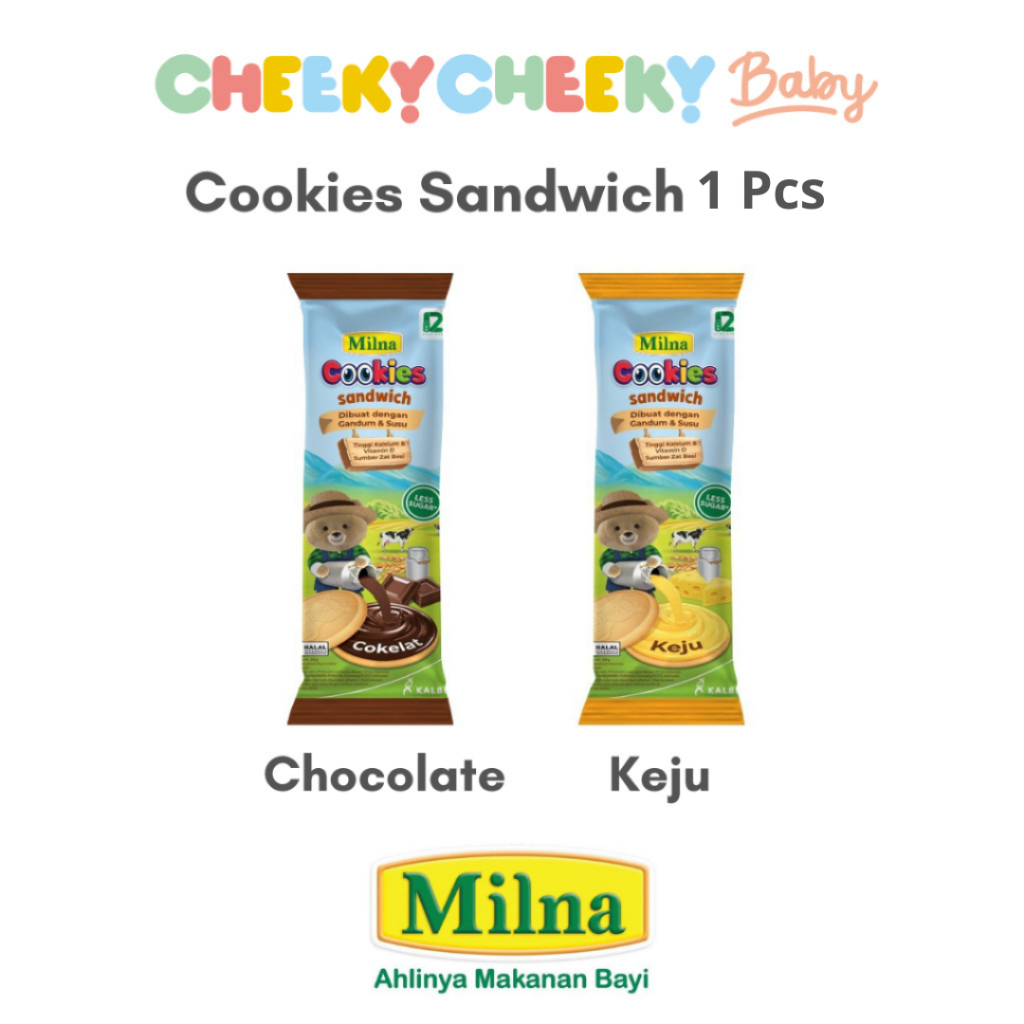 MILNA Cookies Sandwich Keju & Coklat 1 Pcs / Biskuit Bayi