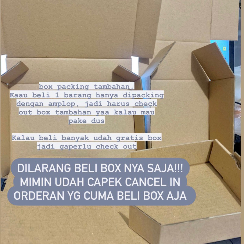 

BOX PACKING TAMBAHAN, JANGA BELI BOX NYA AJA HARUS SAMA BARANG LAIN MINIMAL PIN ATAU KEYCHAIN