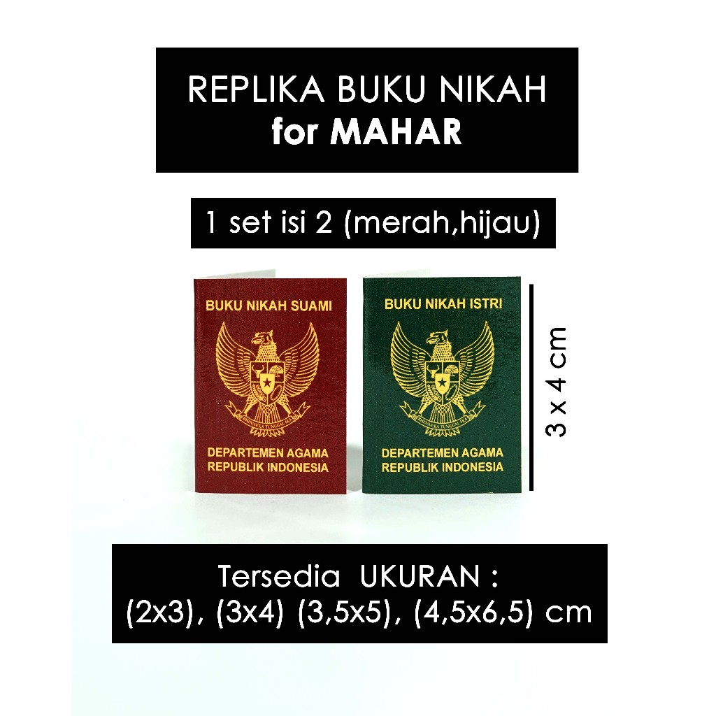 replika buku nikah Mahar