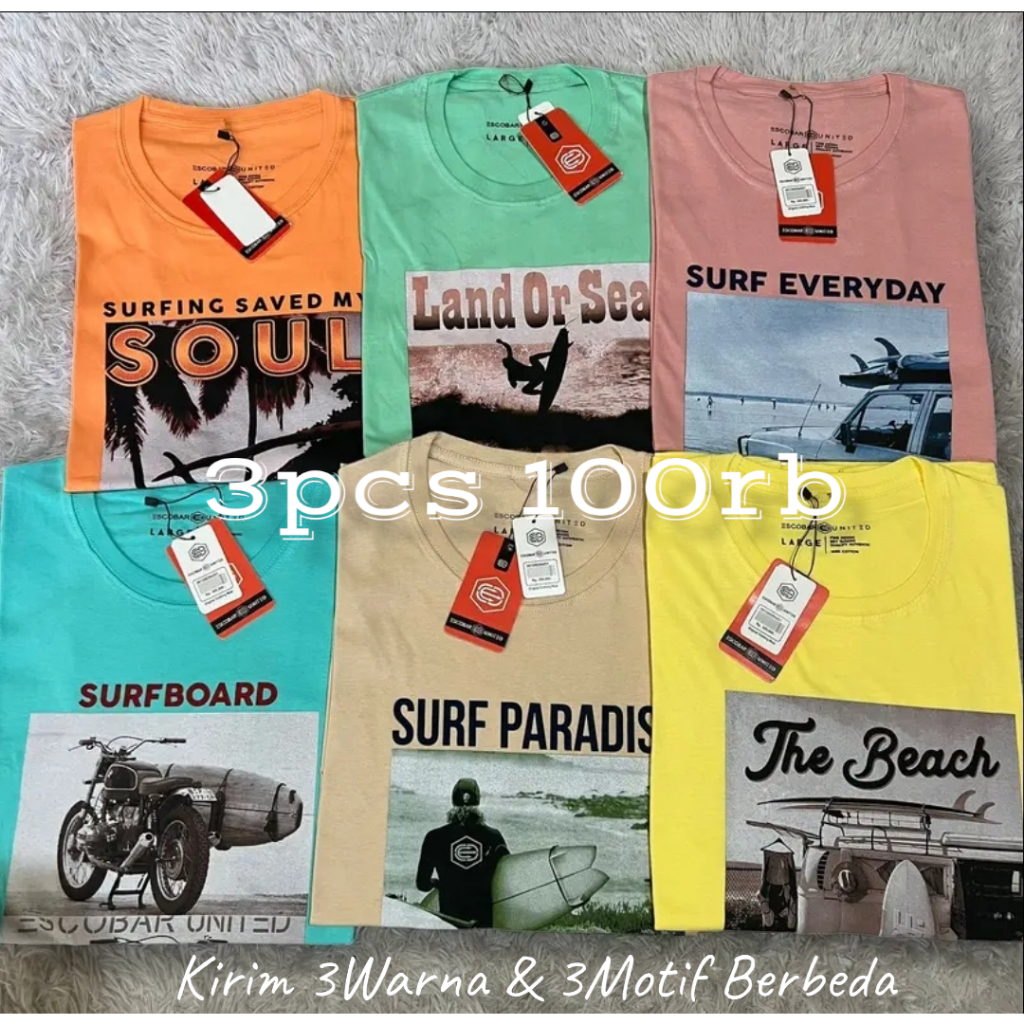 3PCS 100K /KAOS ESCOBAR BRANDED ORIGINAL MODEL M , L , XL , XXL , XXXL |KAOS ECOBAR BRANDED| KAOS DI