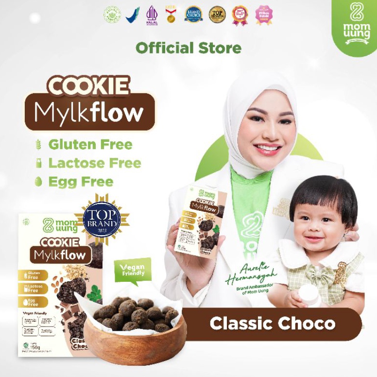 

MOM UUNG COOKIE ASI BOOSTER MYLKFLOW CLASSIC CHOCO /COOKIE SEHAT PELANCAR ASI/ VEGAN FRIENDLY / LACTOSE FREE / GLUTEN FREE / EGG FREE 7555