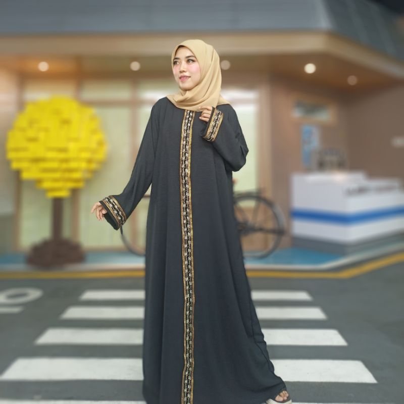gamis Listi crincle airflow simple abaya mewah turki abaya turkey dress india terbaru termurah kekin