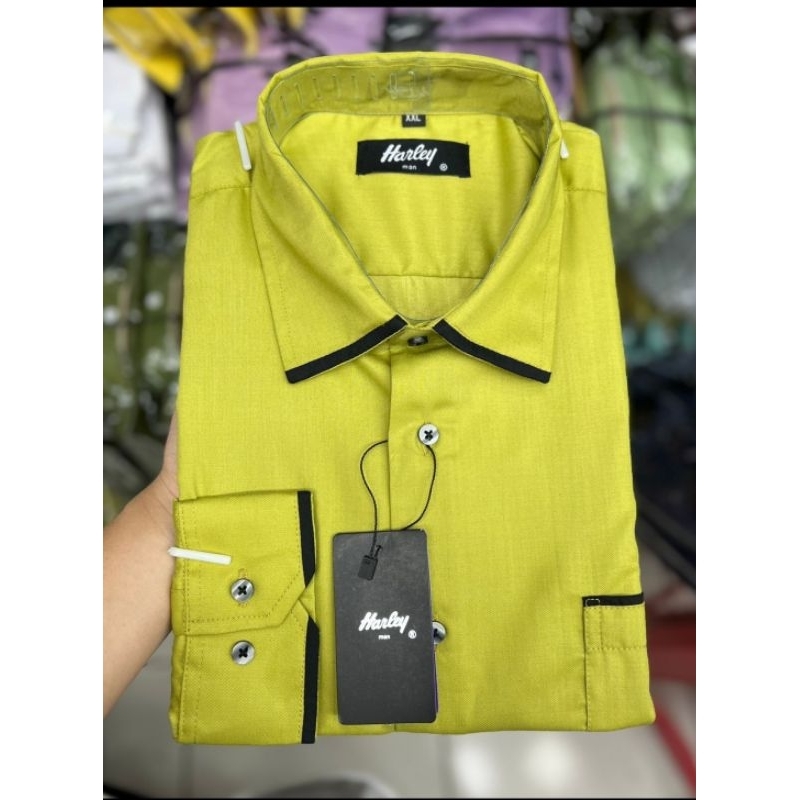 Kemeja harley lengan panjang, Kemeja pria polos ,kemeja pria harley, kemeja pria lengan panjang
