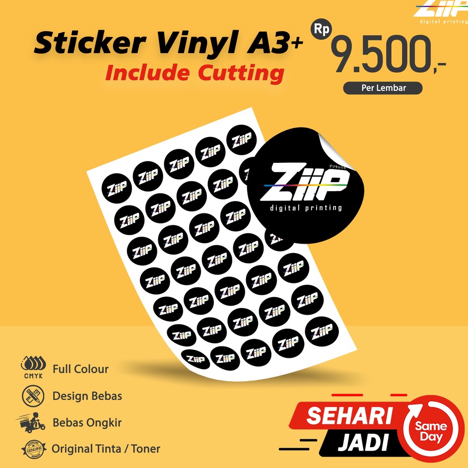 

Best Seller Cetak Stiker Label Vinyl A3+ Include Cutting ✾✱