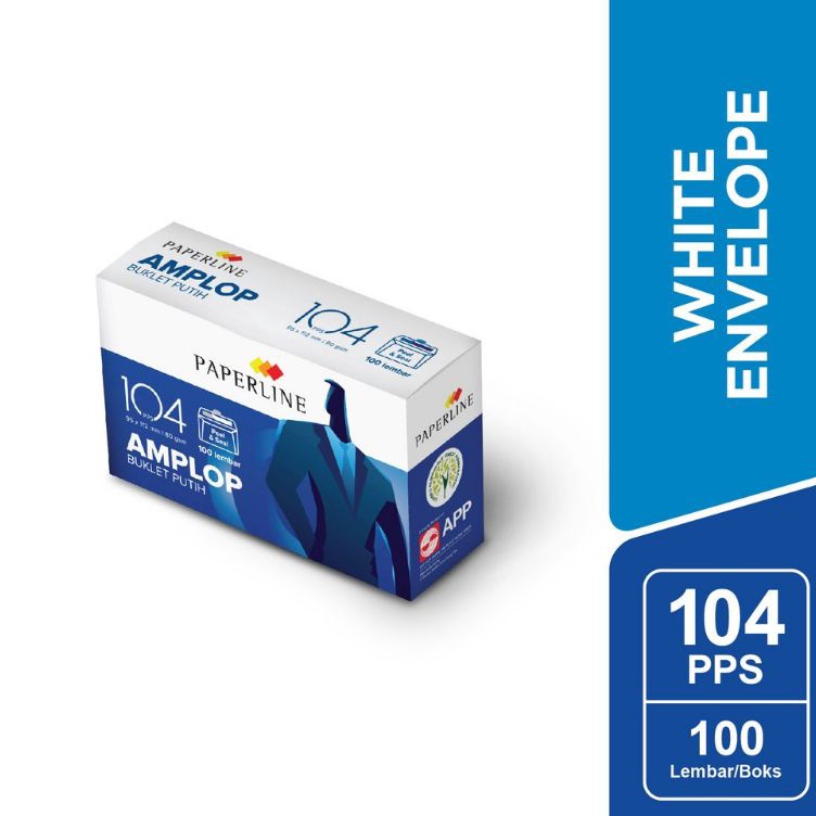 

Best Product Amplop Paperline 104 / Putih / Polos / 80gsm / (1pak) Model Baru