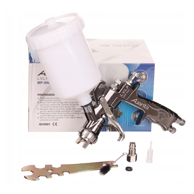 Auarita MP-500 LVLP car spray gun for paint Gravity Air Spray - 1.3mm Nozzle, 600cc cup spray gun pa