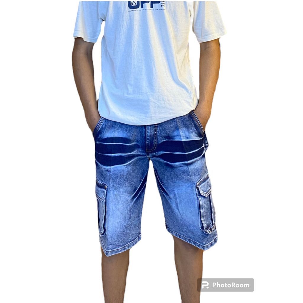 Celana Jeans Pendek Cargo Tactical Pria/Jeans Pendek Wash/Cargo Tactical Jeans Pria Reguler Size