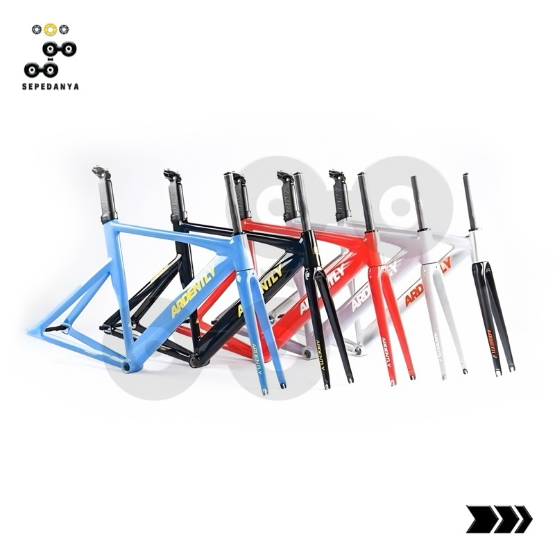 Ardently Sprint Pista Aero Frameset Frame Set Alloy Fork Full Carbon Tapered Aero Seatpost Sepeda Fi
