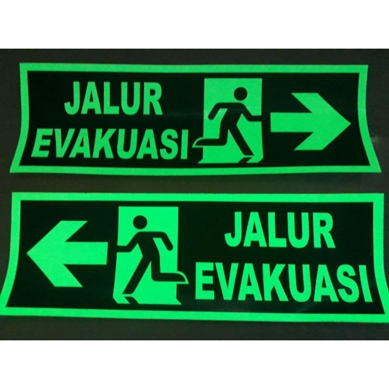 

SIGN STIKER JALUR EVAKUASI( GLOW IN THE DARK ) UK10X30 CM STIKER K3 SAFETY