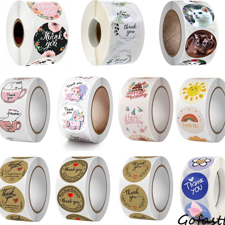 

Dijual 500 pcs / 1 roll stiker terima kasih / stiker thank you / aksesoris / label / Ulang Tahun / stiker G Diskon