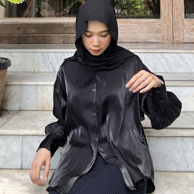 SHIMMER TOP | Kemeja Shimmer Shirt / Reflection Shirt / Kemeja Mengkilap / Kemeja Hologram / Shimmer
