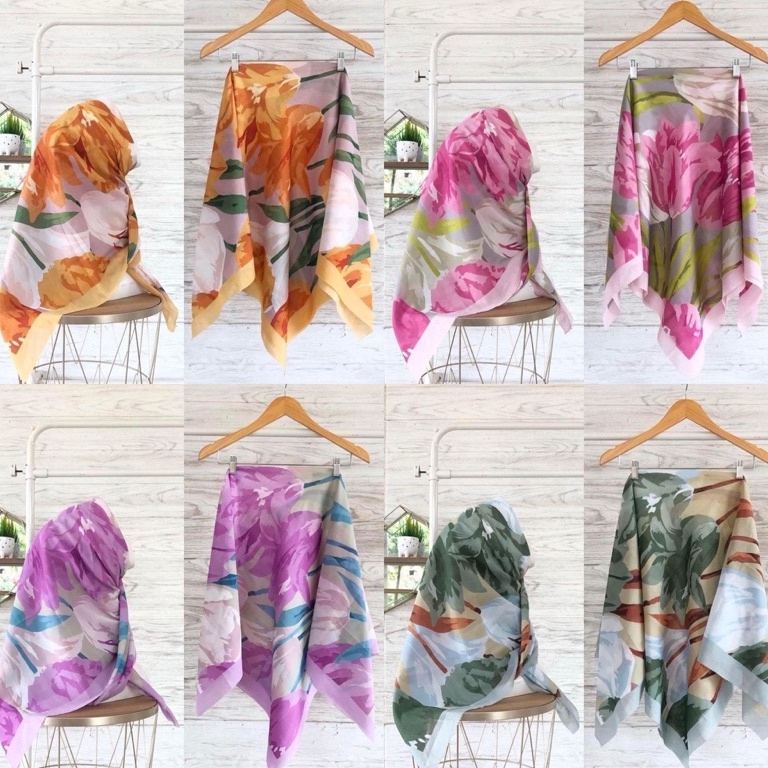 KODE LUJ944 Jilbab Motif Bunga Denay/Deenai/Baniscop/DeenaiKW