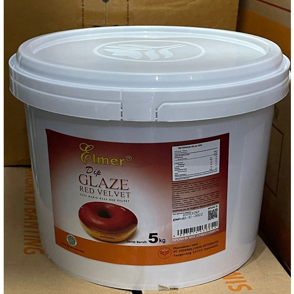 

Ready Elmer Dip Glaze - Topping Donat Red Velvet Rep 500gr Buruan Beli