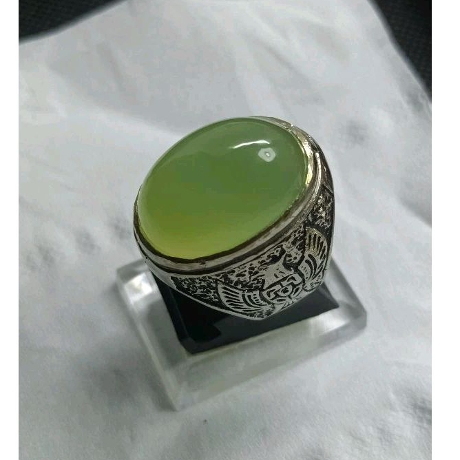 CINCIN pria/cincin akik green apple Batu raja original