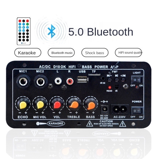 TIPE XII127 Mobil Bluetooth amplifier audio karaoke USB FM radio player subwoofer DIY10 inci 220V